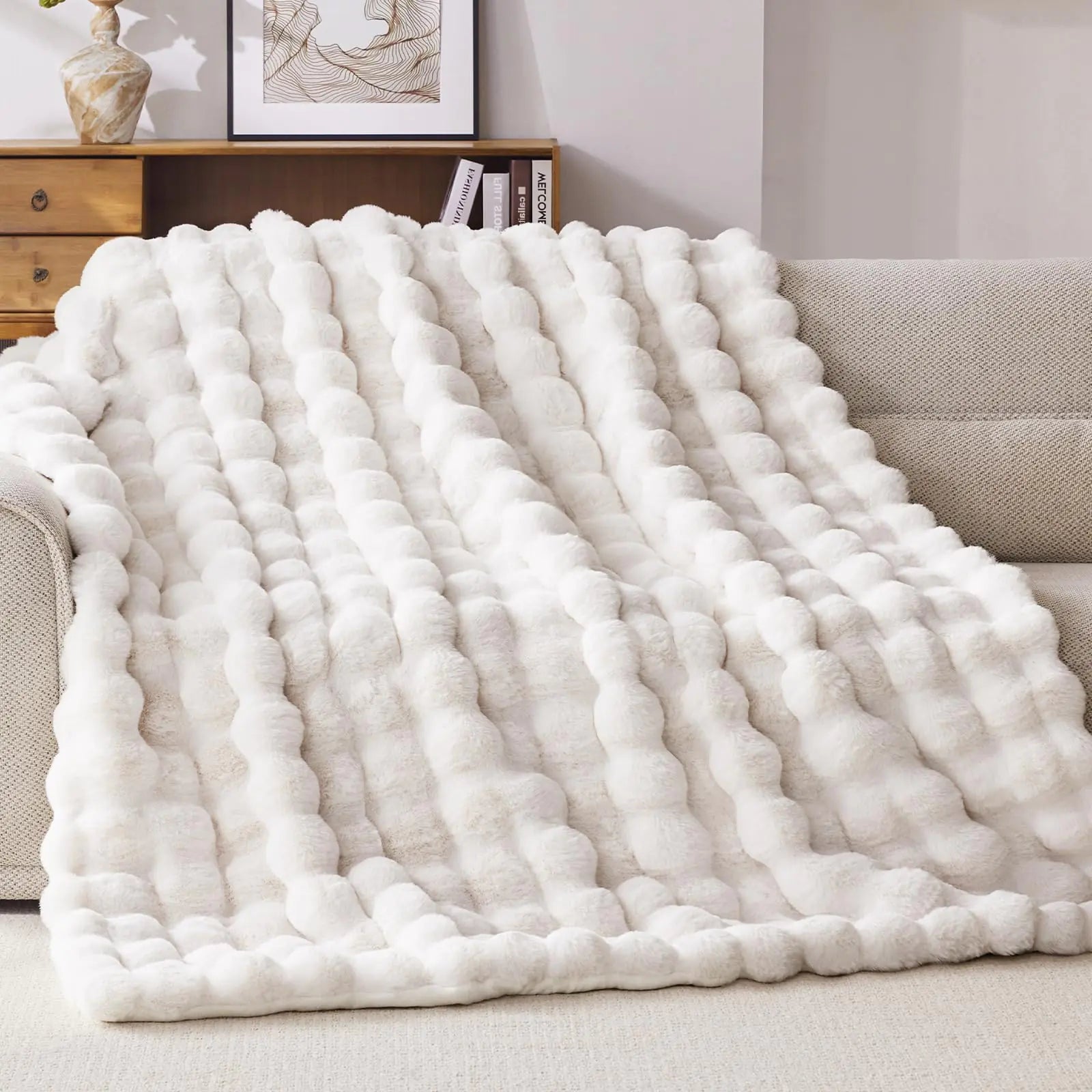 Anysay Faux Fur Throw Blanket